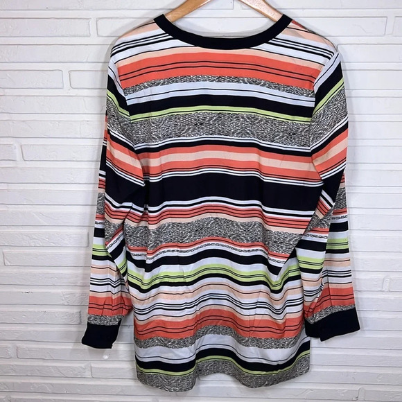 Calvin Klein Multicolored Striped Mature Long Sleeve Top, Women’s Size XL - Picture 5 of 6